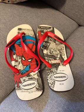 Havaianas Spider-Man Flip Flops NEW Marvel Comic Print US 11/12